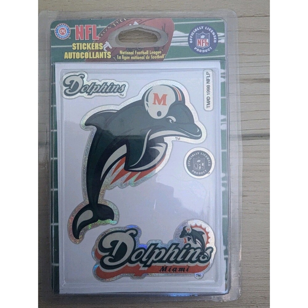 Miami Dolphins Vinyl Team Logo Decal Football Sport Car Vintage 1998 Sticker